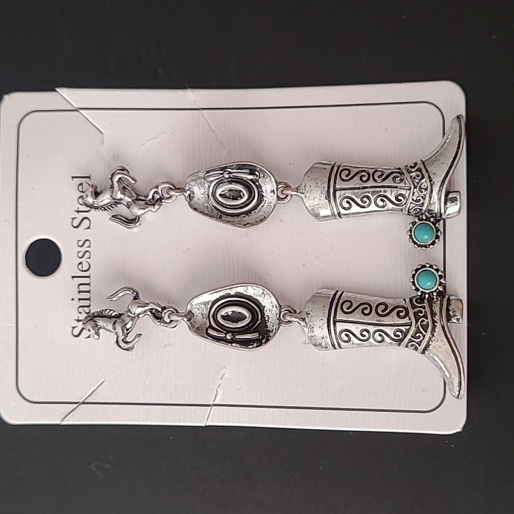 Stainless steel Western Style earrings
